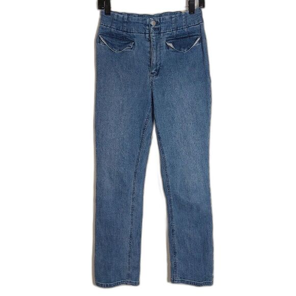 Anthropologie Maeve  Bombshell Slim Straight Jeans Style:OB1621587 Medium Wash - Picture 6 of 16